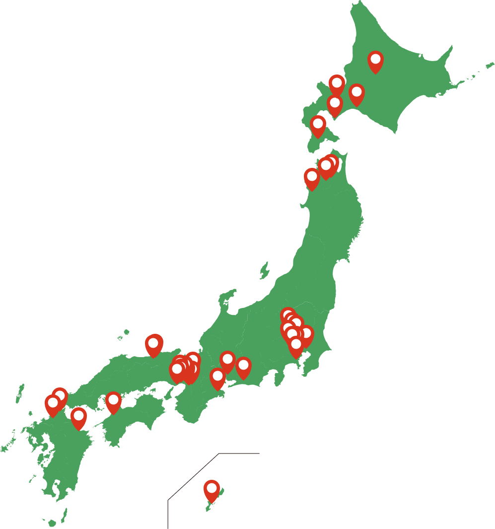 Map:銀座屋の出店エリア