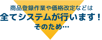 商品登録作業や価格改定などは全てシステムが行います！そのため…