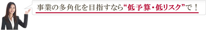 事業の多角化を目指なら“低予算・低リスク”で