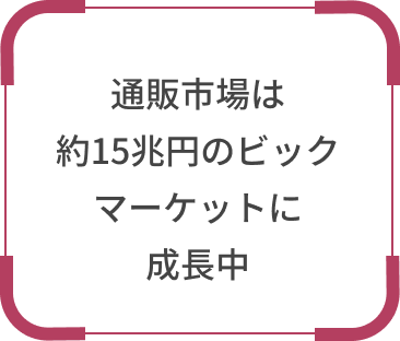 通販市場は約15兆円のビックマーケットに成長中